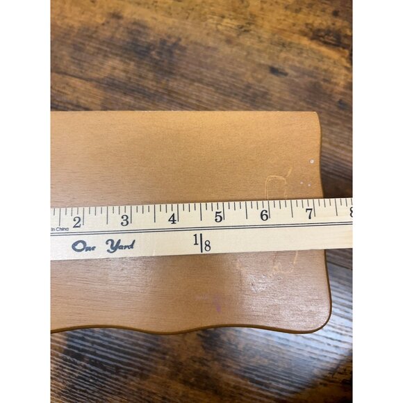 Wooden Jewelry Box With Mirror & Velvet-Lined Compartments 2 Drawers Scalloped D - Picture 8 of 10